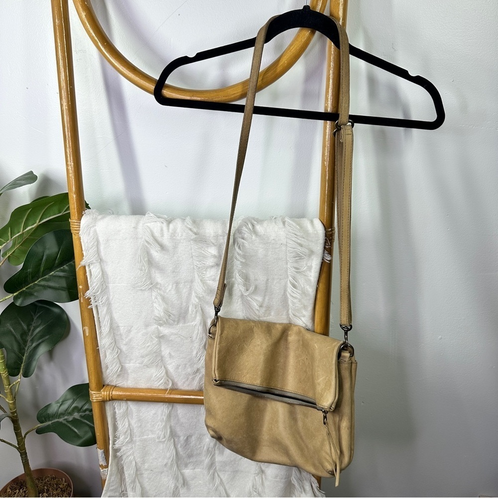 Able Tan Brown Leather Crossbody Bag
